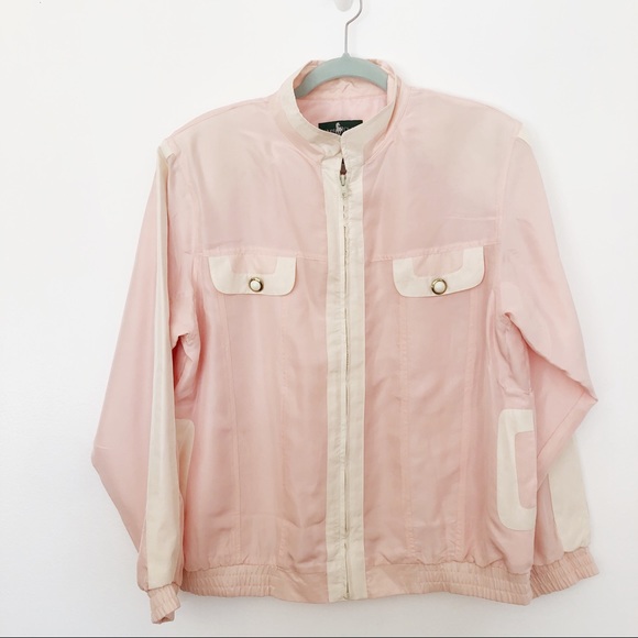 Hunt Club Jackets & Blazers - BOGO Vintage Pink White Hunt Club Bomber Jacket